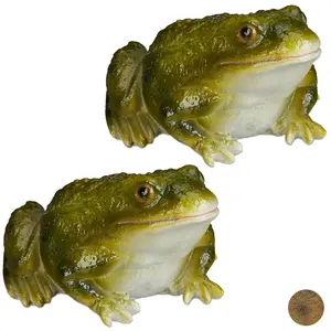Comparateur de prix : Relaxdays - Statue grenouille, lot de 2, figurine déco jardin crapaud ...