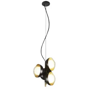 TOOY lampe à suspension MUSE 554.25 (Laiton brossé - verre et métal)