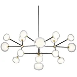 TOOY lampe à suspension NABILA 552.16 (Laiton brossé, transparent - verre et métal)Vendu parmyareadesign