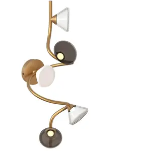 TOOY lampe murale applique LINFA 565.45 (Or chaud, verre fumé, blanc e...Vendu parmyareadesign