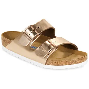 Mules Birkenstock Arizona SFB LENA Metallic Copper pas cher