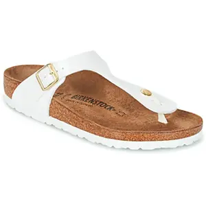 Birkenstock Femme Gizeh Birko-Flor Tongs, Blanc (Vernis Blanc), 37 EU pas cher