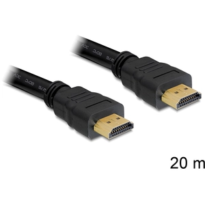 Delock High Speed HDMI with Ethernet - Câble HDMI avec Ethernet - HDMI mâle pour HDMI mâle - 20 m - noir