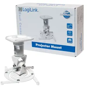 Logilink Support de plafond compatible avec projecteur - blanc - Charge max. 15kg pas cher