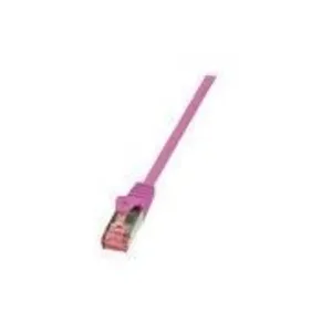 2direct LogiLink PrimeLine Câble réseau Cat6 S/FTP AWG27 PIMF LSZH 0,50 m Rose pas cher