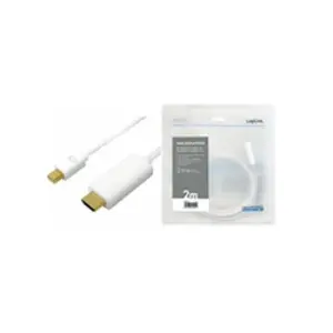 LogiLink Câble Mini DisplayPort - HDMI, 4K, 1,0 m, blanc pas cher