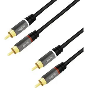 LogiLink Cable audio rca 2x rca males vers 2x rca males 15 m plaque or pas cher