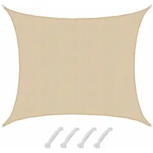 Voile d'Ombrage Perméable à l'Eau - AMANKA - Rectangulaire - Blanc - P... pas cher