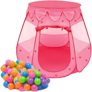 Littletom - Tente de Jeu pop-up rose 120x120x90cm pour petites filles + 200 BoulesVendu paramazon