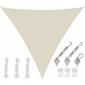 Amanka 5x5x5 Voile d'Ombrage Triangulaire Étanche - Toile de Jardin av...Vendu parcdiscount