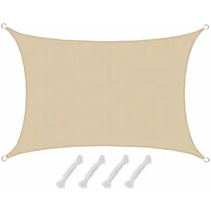 Voile d'ombrage AMANKA 3x5 m HDPE Rectangulaire Beige - Protection Sol... pas cher