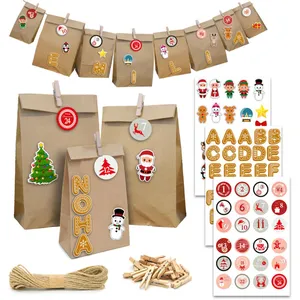 Dunedesign - Calendrier de l'Avent diy - 24 Sacs Cadeaux Sac en Papier... pas cher