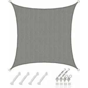Voile d'Ombrage Carrée Respirante AMANKA - 3x3m - Gris - 220g/m² - Fix...Vendu parcdiscount