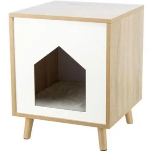 Comparateur de prix : TRIXIE Isa Niche d'intérieur pour Chat, Table d'appoint et Table de Chevet, Niche pour Chat avec Coussin Confortable