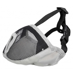 Trixie Muselière Pour Races À Museau Court, Polyester - S-M: 24 Cm, Gris pas cher