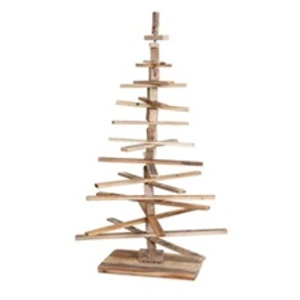 Comparateur de prix : Mendler Sapin de Noel décoratif HWC-H77, arbre de Noel 3D, aspect shabby, bois de sapin réglable 130x82x82cm