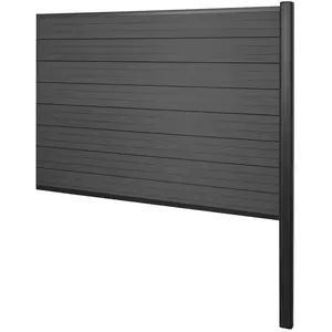 Comparateur de prix : Mendler Brise-vue en WPC Sarthe, poteau en aluminium extension, 185cm anthracite
