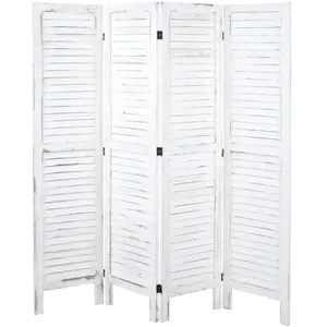 Paravent MENDLER HWC-G30 shabby chic 170x160cm blancVendu paramazon
