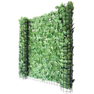 HHG Pare-vue balcon haie hêtre, abat-vent, enveloppement pour terrasse, clôture, 300x100cm clair pas cher