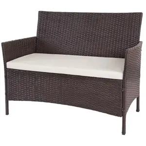 Mendler Banc De Jardin Halden En Polyrotin, Banquette Marron Chiné,... pas cher