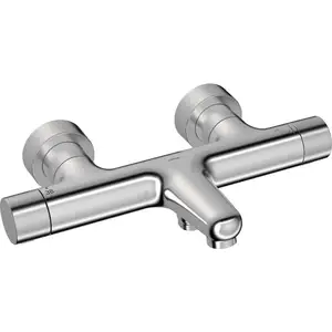 Hansa - Prisma - Mitigeur thermostatique de baignoire, acier brossé 5810230180 pas cher