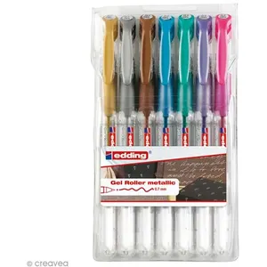 Stylo Gel Roller Edding 0,7 mm - 7 couleurs métalliques pas cher