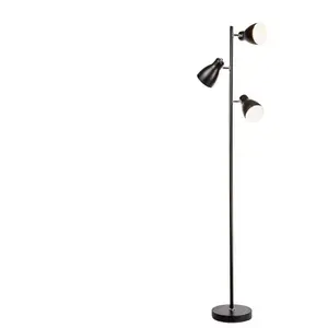 Comparateur de prix : Lampadaire - B.K.LICHT - Design LED métal retro sur pied orientable - Noir - 3 spots - 1586mm x 416mm
