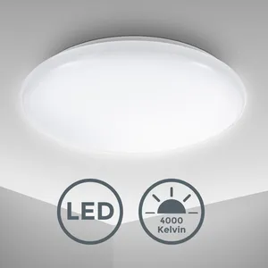 Comparateur de prix : B.K.Licht plafonnier rond LED avec platine LED 12W intégrée, blanc, lu...