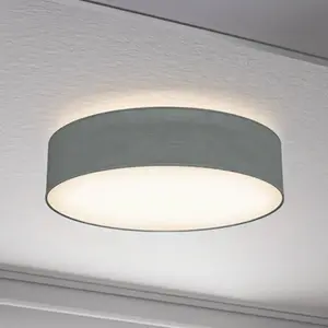 Comparateur de prix : B.K.LICHT B.K. Licht Plafonnier Litora, gris, Ø 38 cm, textile, E27