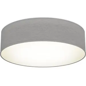 Comparateur de prix : B.K.LICHT Plafonnier textile taupe 2 douilles E27 rond Ø38cm éclairage plafond salon salle à manger chambre