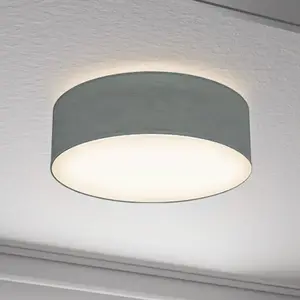 Comparateur de prix : B.K.LICHT B.K. Licht Plafonnier Litora, gris, Ø 30 cm, textile, E27