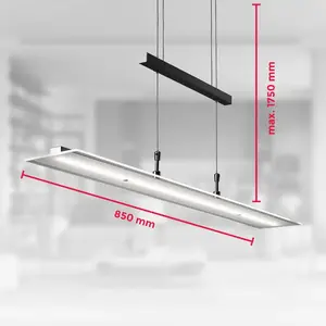 Comparateur de prix : B.K.LICHT Suspension LED lustre filaire design noir en verre dimmable hauteur réglable 20W lumière blanche chaude