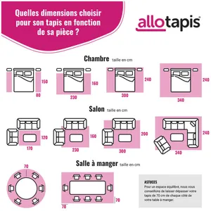 Deladeco - Tapis plat lavable en machine moderne Edimbourg Bleu 60x120 pas cher