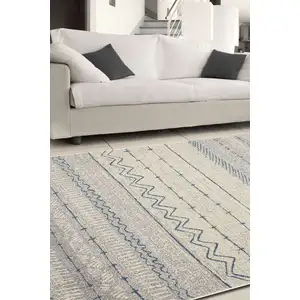 DELADECO Tapis de salon moderne bleu 120x170 cm