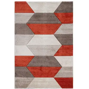 Novatrend Tapis de salon moderne tissé plat Rouge 160x230 cm pas cher