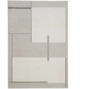 DELADECO Tapis de salon moderne Beige 150x220 cm pas cher