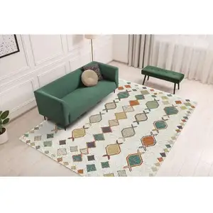 DELADECO Tapis berbère ethnique multicolore rectangle Medina Multicolore 160x230 pas cher