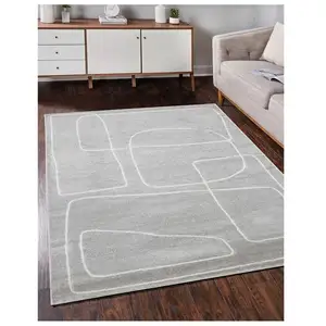 DELADECO Tapis moderne abstrait intérieur rectangle Figure Gris 200x290 pas cher