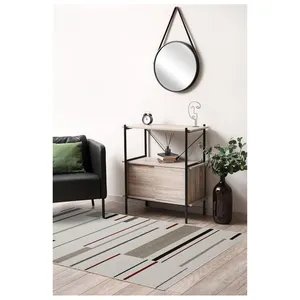 Deladeco - Tapis gris moderne courtes mèches Break Gris 150x220 pas cher