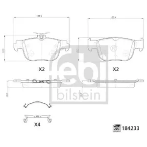 FEBI BILSTEIN Plaquettes de frein X4 pour VOLKSWAGEN: Caddy, Golf & AUDI: A3 & SKODA: Octavia & SEAT: Leon (Ref: 184233) pas cher