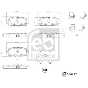 FEBI BILSTEIN Plaquettes de frein X4 pour JEEP: Compass (Ref: 184237) pas cher