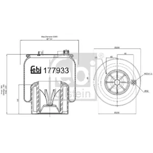 Comparateur de prix : Soufflet à air, suspension pneumatique FEBI BILSTEIN 177933