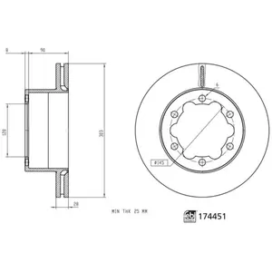 Disque de frein FEBI BILSTEIN 174451 arrière, ventilé, 1 pièce pas cher