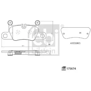 FEBI BILSTEIN Plaquettes de frein X4 pour PORSCHE: 911 (Ref: 175674) pas cher