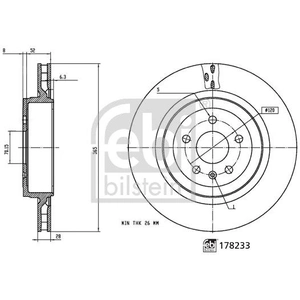 FEBI BILSTEIN Disques de frein pour TESLA: Model S (Ref: 178233) pas cher