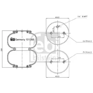 Comparateur de prix : Soufflet à air, suspension pneumatique FEBI BILSTEIN 101268