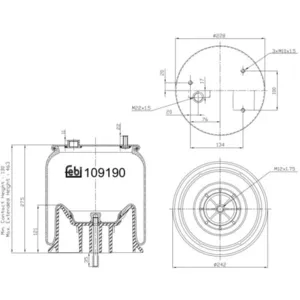 Comparateur de prix : Soufflet à air, suspension pneumatique FEBI BILSTEIN 109190