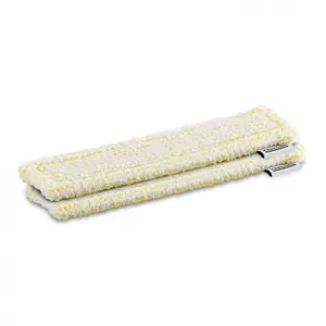 Comparateur de prix : Lot de 2 bonnettes microfibres jaunes pour nettoyeur de vitres Karcher WV