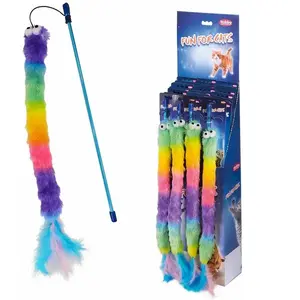 Canne à pêche pour chat avec ver crépitant en peluche Nobby Pet (x20) pas cher