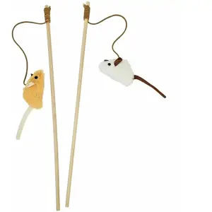 Comparateur de prix : Lot de canne à pêche pour chat avec souris en peluche à son et herbe N...